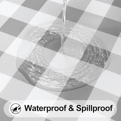 Smiry Rectangle Picnic Table Cloth, Elastic Waterproof Fitted Vinyl Tablecloths - Image 3