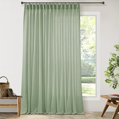 Pinch Pleat Linen Sheer Curtains 96 Inches Long 100 Inch Wide - Image 2