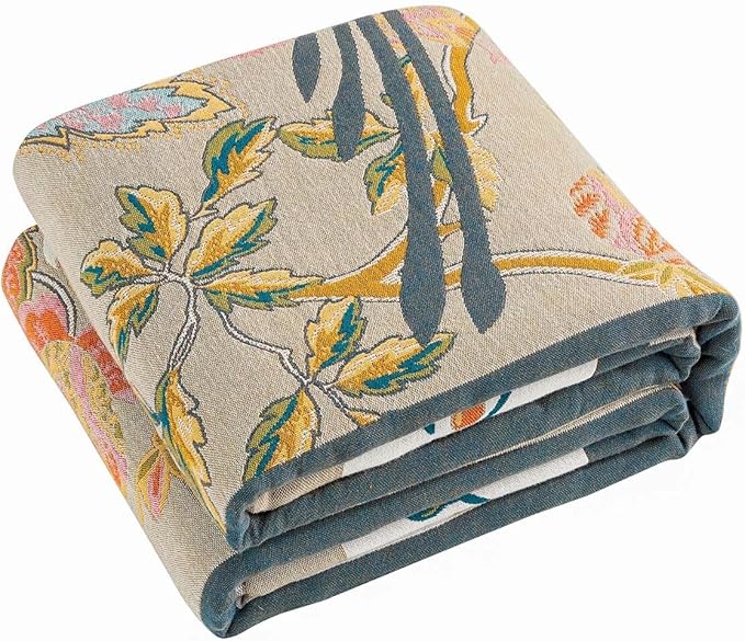 Boho Blanket, 100% Cotton Farmhouse Decorative Throw Blanket by XIBLC