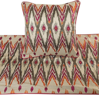 The HomeCentric King Queen Twin Multi Color & Pink Designer CA King 86"x18" Bed - Image 2