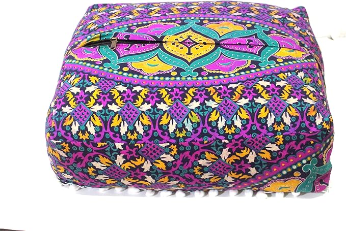CRAFT KALA Large Hippie Mandala Meditation Floor Ottoman Pillow Cushion Pouf - Image 9