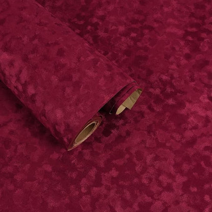 Red Velvet Drawer Liner 15.7"x118" Self Adhesive Burgundy Velvet Fabric by FANCYEASY