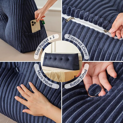 Z-hom Queen Headboard Pillow, Triangular Wedge Reading Pillow - Image 5
