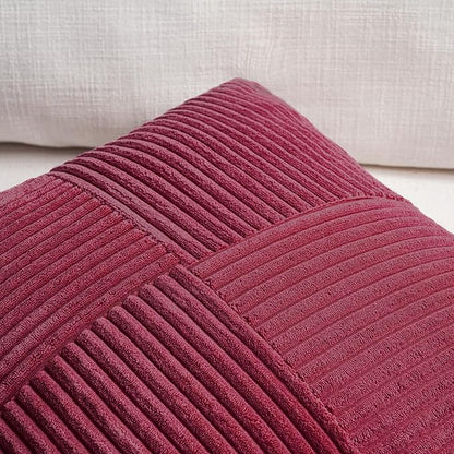 Fancy Homi 2 Packs Burgundy Euro Decorative Throw Pillow Covers 28x28 Inch - Image 3