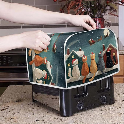 Christmas Cat Printed Toaster Oven Cover - Image 2