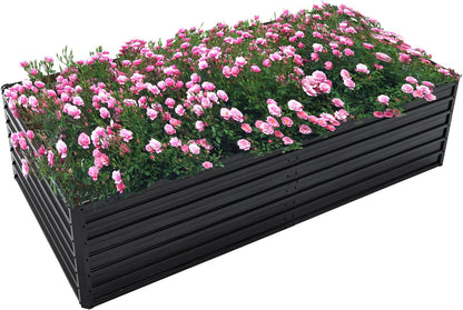 thanaddo galvanized raised garden bed 8x4x2ft outdoor planter, main product view