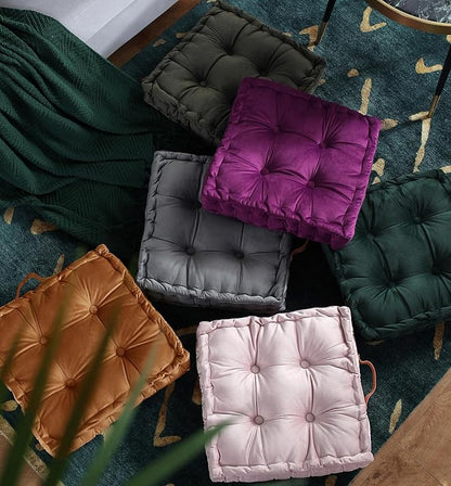 vctops Fall Square Solid Color Velvet Seat Cushion - Image 4