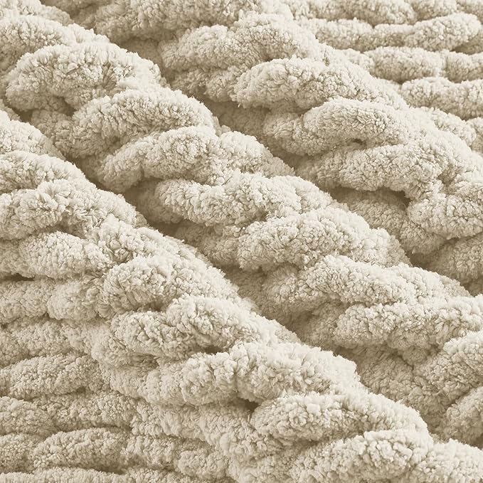 Carriediosa Chunky Knit Throw Blanket 60" X 80" Twin, 100% Hand Made Large - Image 7