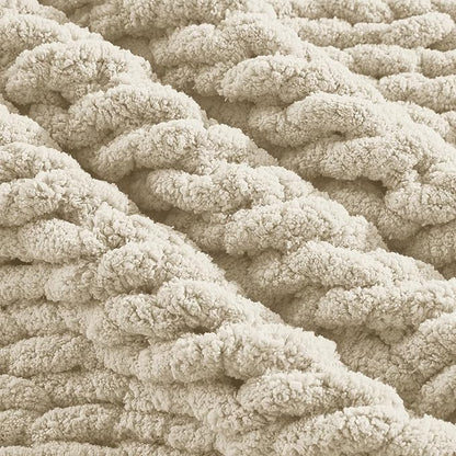 Carriediosa Chunky Knit Throw Blanket 50" X 60", 100% Hand Made Large Chenille - Image 7