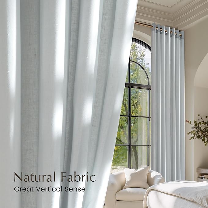 NICETOWN Light Cyan Linen Curtains - Image 5