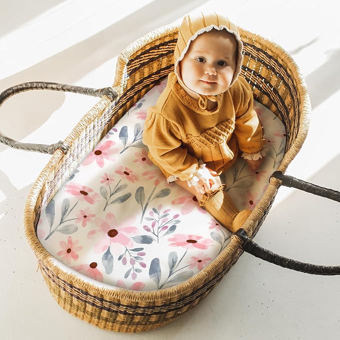 Yoofoss Bassinet Sheets for Baby, Baby Delight, Angelbliss, Soft Breathable - Image 2