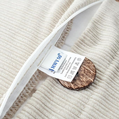 HWY 50 Cream White Chenille Throw Pillow Covers 16x16 Inch - Image 5