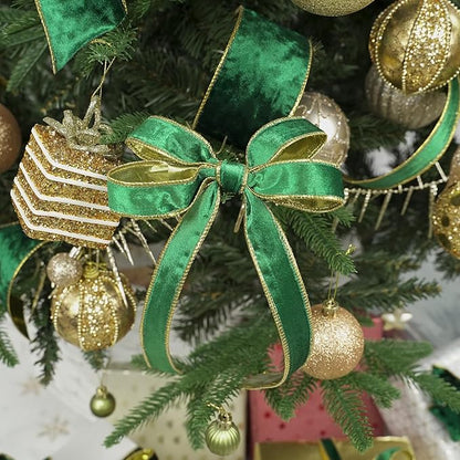 MEEDEE Crushed Green Velvet Ribbon - Image 5