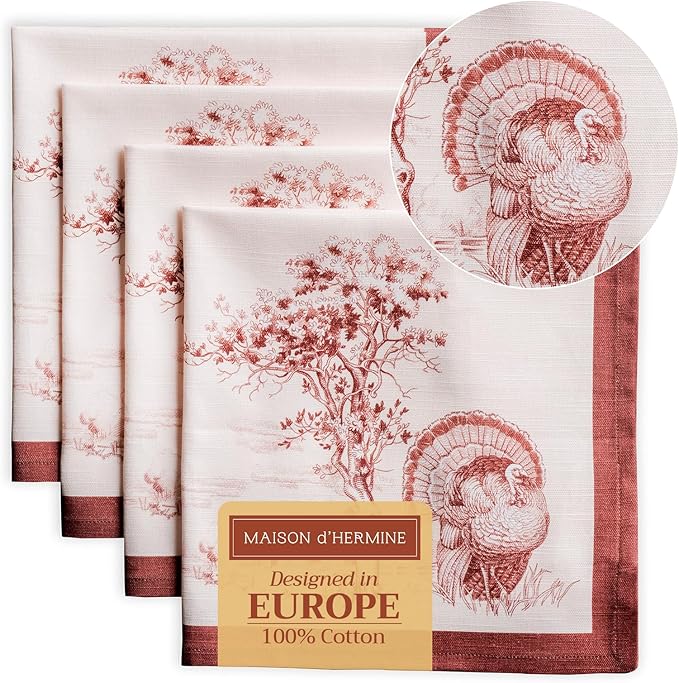 Maison d' Hermine Cloth Napkins Set of 4 100% Cotton by MaisondHermine