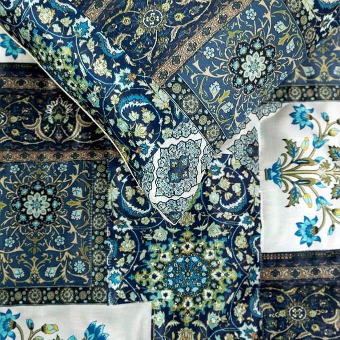 The HomeCentric King/Queen/Twin Blue Designer King 90"x18" Bed Runner Without - Image 3