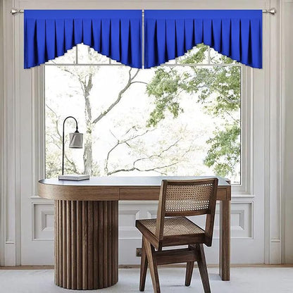 Kitchen Valances for Windows Royal Blue Rod Pocket Blackout Valance for Living - Image 2