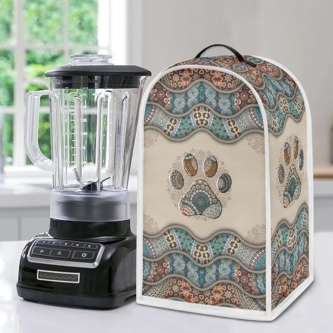 Talayituse Boho Paw Print Blender Dust Cover, Fingerprint Protection Cover - Image 5