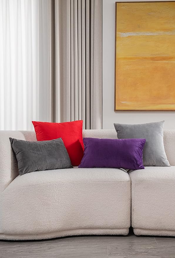 12x20 Throw Pillow Cases Purple: 2 Pack Cozy Soft Velvet Rectangular Decorative - Image 5