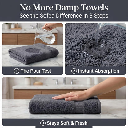 sofea bath towels 4 pack (30 x 54, side view