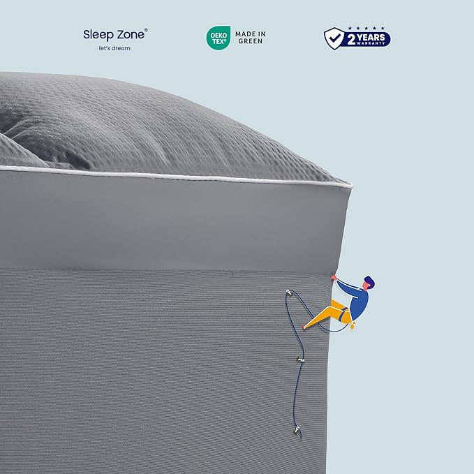 SLEEP ZONE Mattress Topper Full Size, Extra Thick Fitted Mattress Pad - Image 4