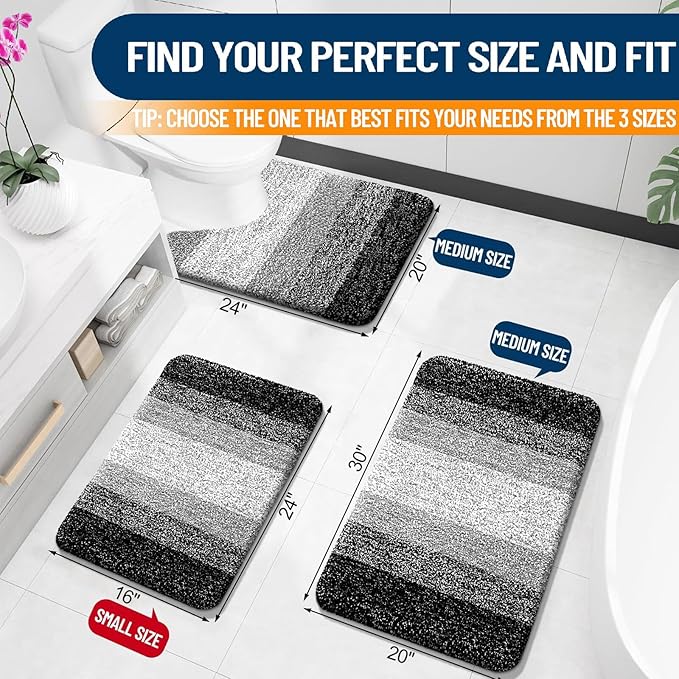 OLANLY Bathroom Rugs Mat 24x16, Extra Soft Absorbent Microfiber Bath Rugs - Image 2