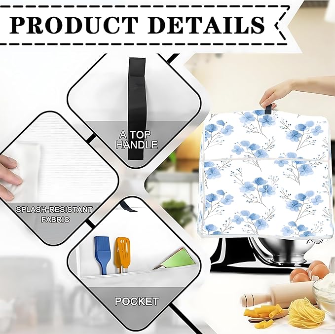 Mixer Dust Cover for 6-8 Qt Stand Mixer, Cloth Cover - Image 3