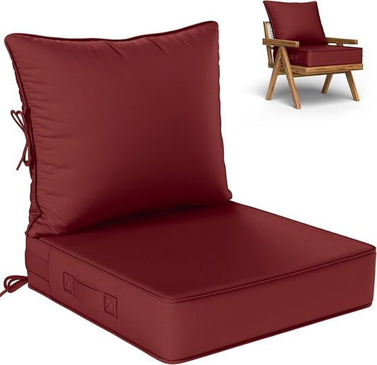 Outdoor Seat Cushion Set 24 L × 24 W × 5 H Inch Waterproof & Fade Resistant by VisitheKimunukStore