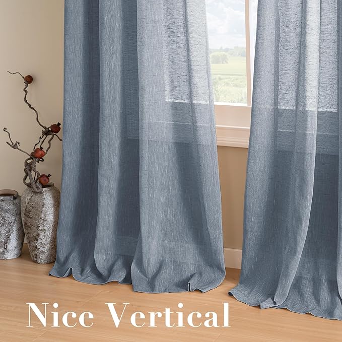 H.VERSAILTEX Linen Curtains Flax Linen Blended Curtain Panels - Image 7