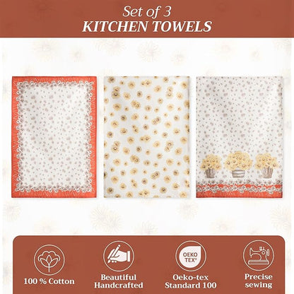 Maison d' Hermine Kitchen Towels Set of 3 100% Cotton 20" x 27.5" Reusable - Image 2