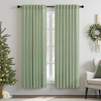 Light Sage Curtains 38 Inch Wide by Pitalk