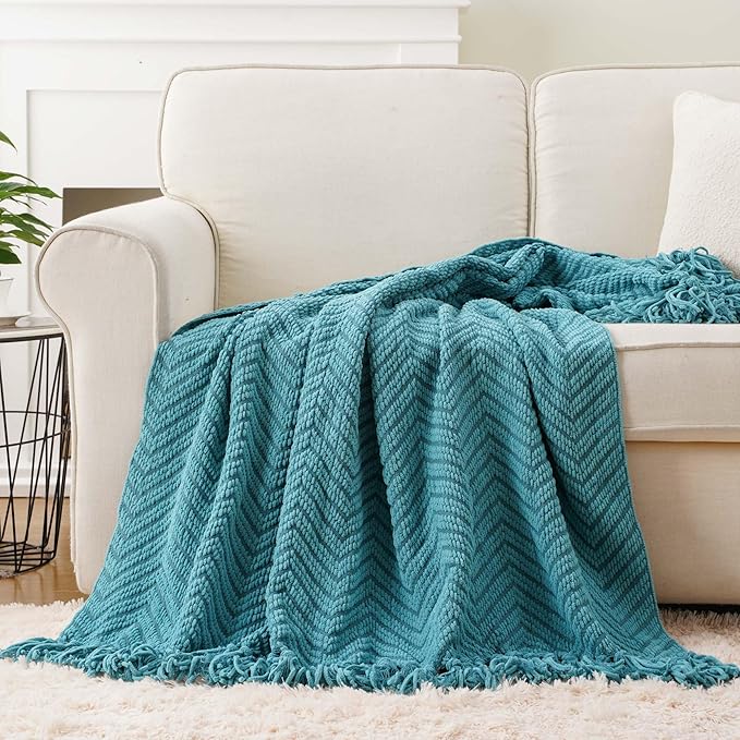 BATTILO HOME Teal Throw Blanket - Image 3