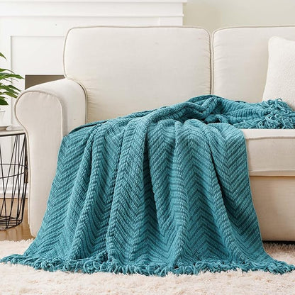 BATTILO HOME Teal Throw Blanket - Image 3