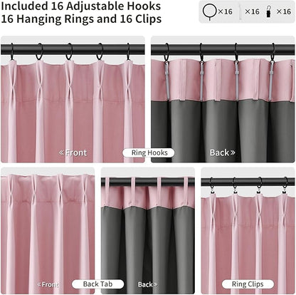 Pinch Pleated 100% Blackout Linen Curtains 84 Inch Length - Image 3