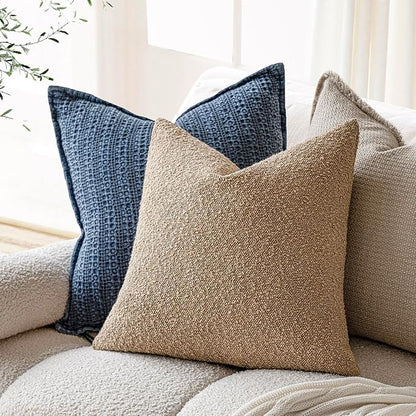 Foindtower Decorative Textured Boucle Throw Pillow Covers Accent Solid Pillow - Image 5