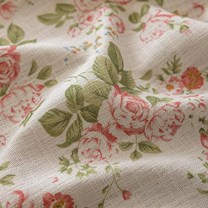 ENJOYBRIDAL Pink Floral Curtains 84 Inches Long Bedroom Semi Sheer Drapes Floor - Image 5