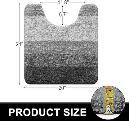 OLANLY Luxury Toilet Rugs U-Shaped 24x20, Extra Soft and Absorbent Microfiber - Image 2