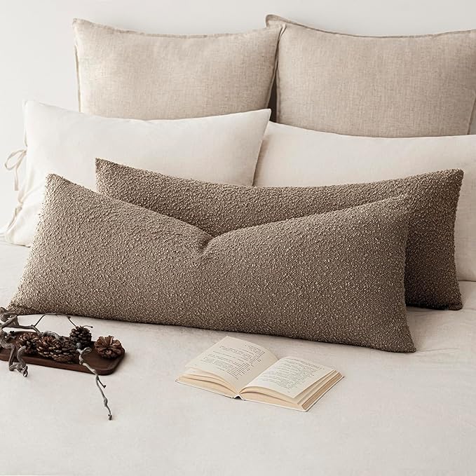 Foindtower Decorative Textured Boucle Throw Pillow Covers Accent Solid Pillow - Image 5