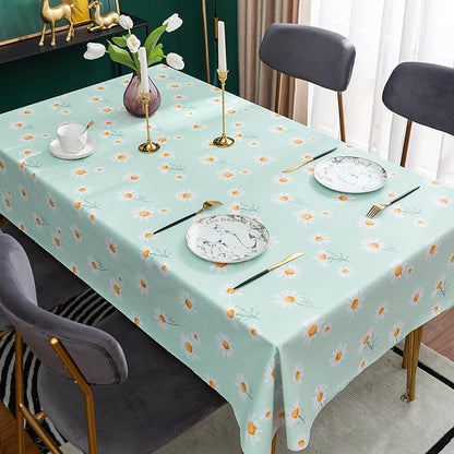 Rectangle Table Cloth, 100% Waterproof Tablecloth OilProof SpillProof Vinyl - Image 2