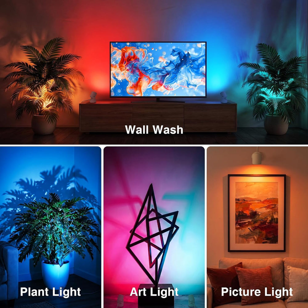 URTOM 4 Pack 6W RGBW Uplighting Indoor Color Changing Up Lights Indoor with R...