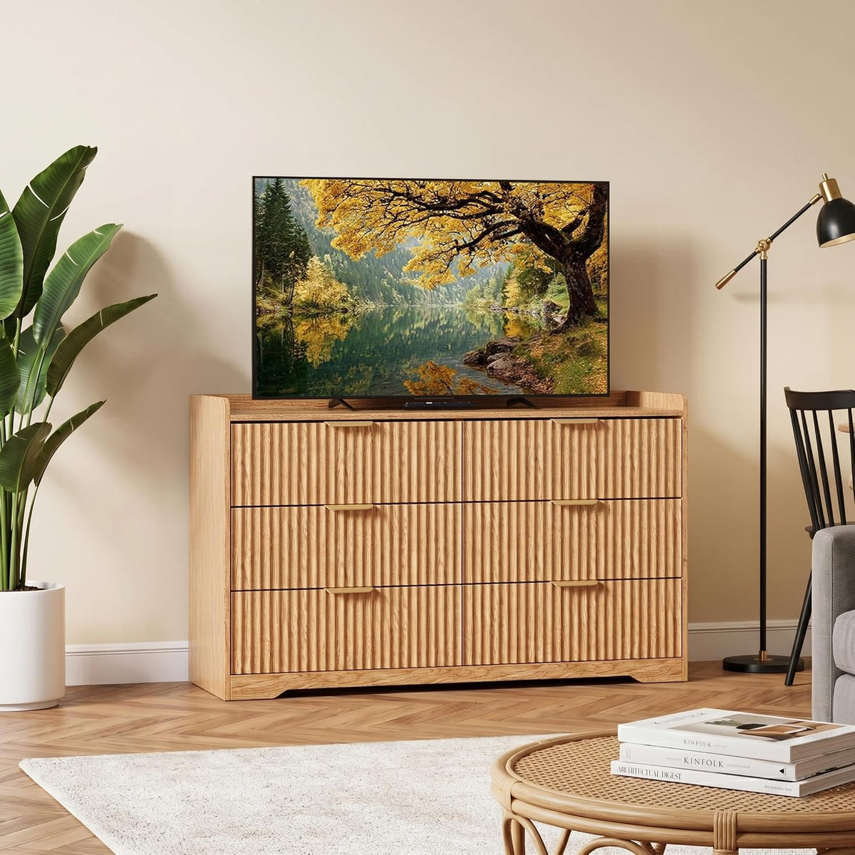 ourpic fluted modern 6 drawer dresser for bedroom, package contents