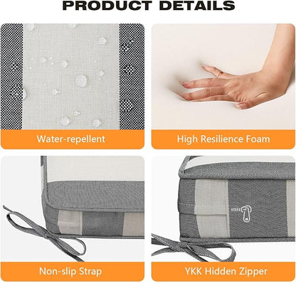 Square Corner Seat Cushions, Indoor Outdoor Water Repellent Universal Chair Pads - Image 4