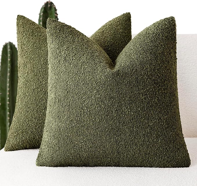 Foindtower Set of 2, Decorative Textured Boucle Throw Pillow Covers Accent by Foindtower