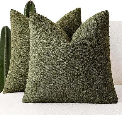 Foindtower Set of 2, Decorative Textured Boucle Throw Pillow Covers Accent by Foindtower