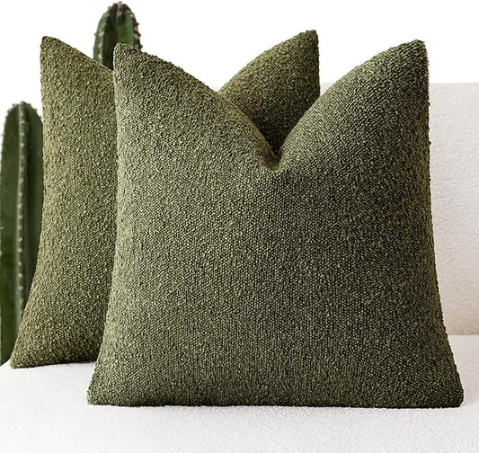 Foindtower Set of 2, Decorative Textured Boucle Throw Pillow Covers Accent by Foindtower