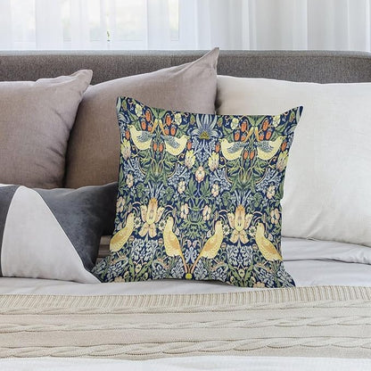 William Morris Floral Original Throw Pillow Covers Boho Chic Retro Floral Bird - Image 4