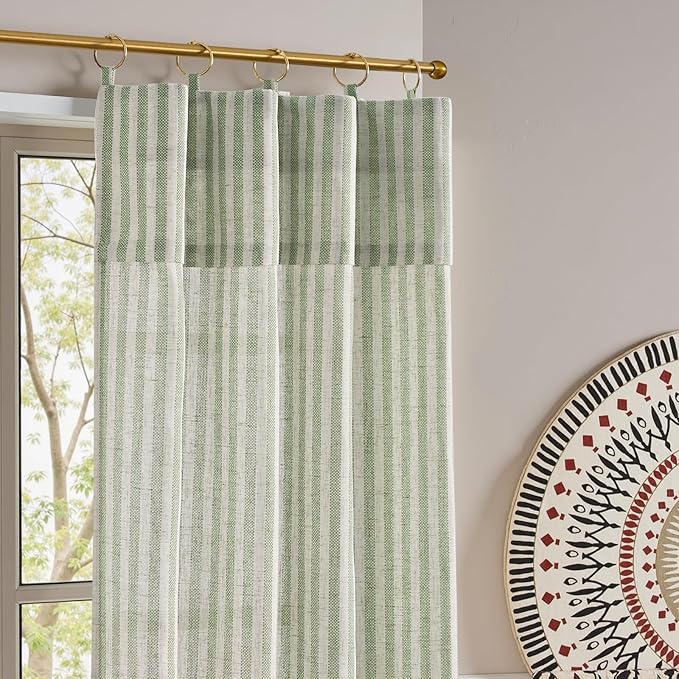 jinchan Striped Linen Kitchen Curtains - Image 8