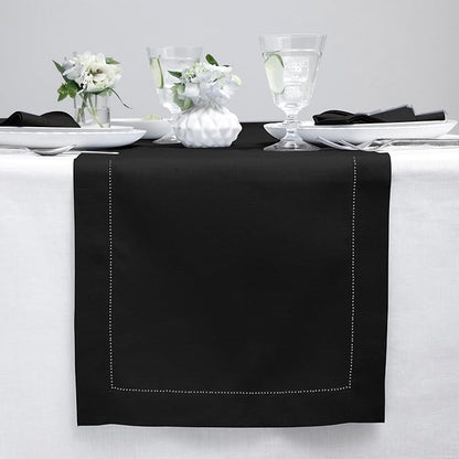 Solino Home Linen Black Table Runner 132 Inches Long by SolinoHome
