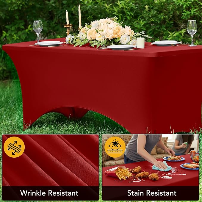 6-Pack Premium Red Spandex Tablecloths - Image 4