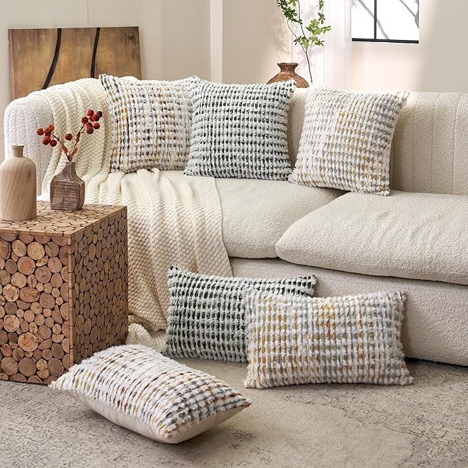 Aeckself Boho Chenille Tufted Pillow Cover 18 x 18 Inch, Decorative Square - Image 7