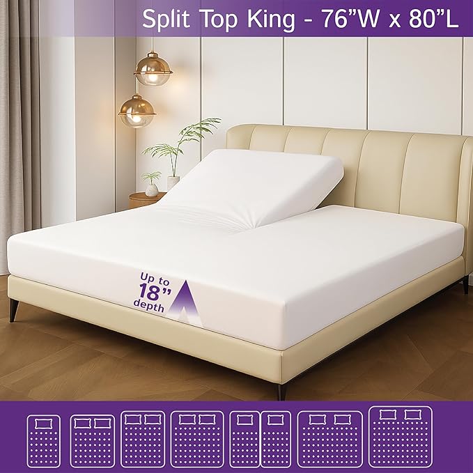 Split Top King Waterproof Mattress Protector - Image 3